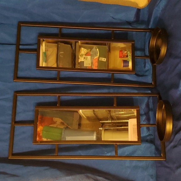 Pair of decorative Mirrored candle holders - Picture 2 of 7